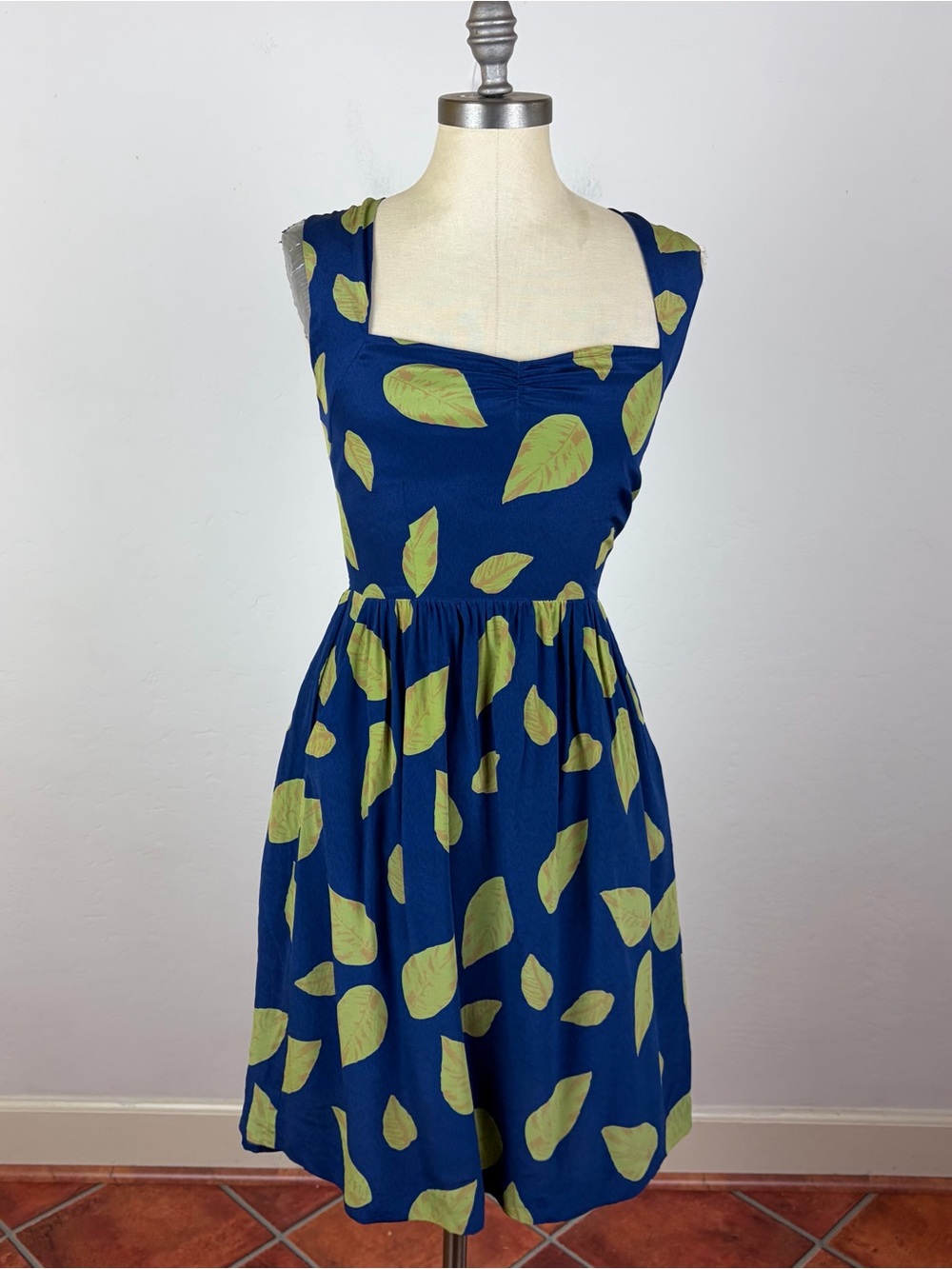 Anthropologie Maple Leaf Silk Dress